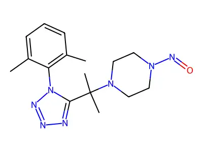 1-[2-[1-(2,6-Dimethylphenyl)tetrazol-5-yl]propan-2-yl]-4-nitrosopiperazine structure