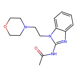 N-{1-[2-(4-morpholinyl)ethyl]-1H-benzimidazol-2-yl}acetamide structure