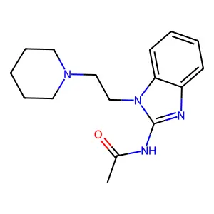N-[1-(2-piperidin-1-ylethyl)benzimidazol-2-yl]acetamide structure