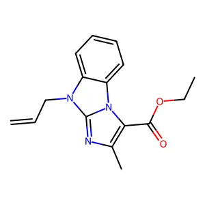 ethyl 9-allyl-2-methyl-9H-imidazo[1,2-a]benzimidazole-3-carboxylate structure