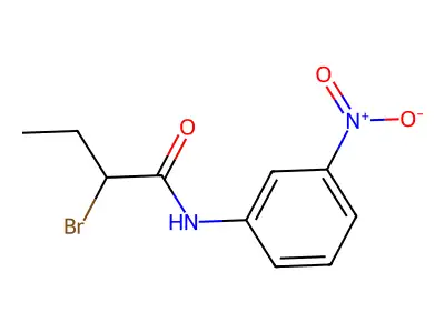 2-bromo-N-(3-nitrophenyl)butanamide structure
