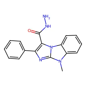 4-Methyl-2-phenylimidazo[1,2-a]benzimidazole-1-carbohydrazide structure