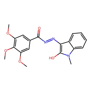 1-Methyl-3-((3,4,5-trimethoxybenzoyl)hydrazidyl)-2-oxoindoline structure