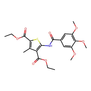 Diethyl 3-methyl-5-(3,4,5-trimethoxybenzamido)thiophene-2,4-dicarboxylate structure