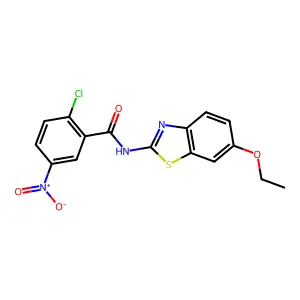 2-chloro-N-(6-ethoxy-1,3-benzothiazol-2-yl)-5-nitrobenzamide structure