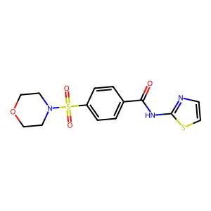 4-morpholin-4-ylsulfonyl-N-(1,3-thiazol-2-yl)benzamide structure