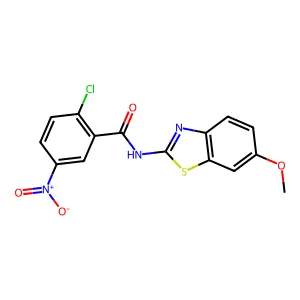2-chloro-N-(6-methoxy-1,3-benzothiazol-2-yl)-5-nitrobenzamide structure