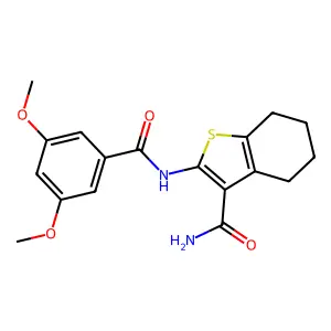 2-(3,5-Dimethoxybenzamido)-4,5,6,7-tetrahydro-1-benzothiophene-3-carboxamide structure