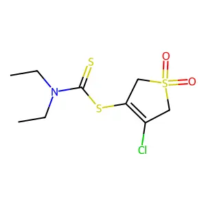 4-Chloro-1,1-dioxido-2,5-dihydrothiophen-3-yl diethylcarbamodithioate structure
