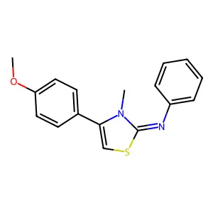 (2Z)-4-(4-methoxyphenyl)-3-methyl-N-phenyl-2,3-dihydro-1,3-thiazol-2-imine structure