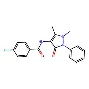 N-(1,5-Dimethyl-3-oxo-2-phenyl-2,3-dihydro-1H-pyrazol-4-yl)-4-fluoro-benzamide structure