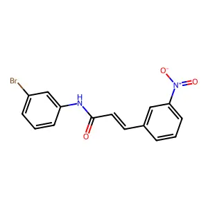 (2E)-N-(3-bromophenyl)-3-(3-nitrophenyl)prop-2-enamide structure