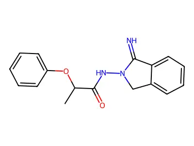 N-(1-imino-1,3-dihydro-2H-isoindol-2-yl)-2-phenoxypropanamide structure