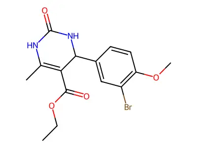 ethyl 4-(3-bromo-4-methoxyphenyl)-6-methyl-2-oxo-1,2,3,4-tetrahydropyrimidine-5-carboxylate structure