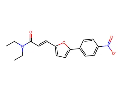 (E)-N,N-diethyl-3-(5-(4-nitrophenyl)furan-2-yl)acrylamide structure