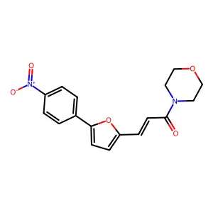 (E)-1-morpholino-3-(5-(4-nitrophenyl)furan-2-yl)prop-2-en-1-one structure
