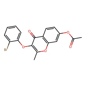3-(2-bromophenoxy)-2-methyl-4-oxo-4H-chromen-7-yl acetate structure