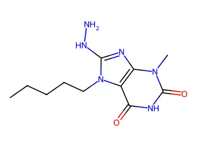 8-Hydrazinyl-3-methyl-7-pentyl-1H-purine-2,6(3H,7H)-dione structure