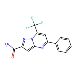5-Phenyl-7-(trifluoromethyl)pyrazolo[1,5-a]pyrimidine-2-carboxamide structure