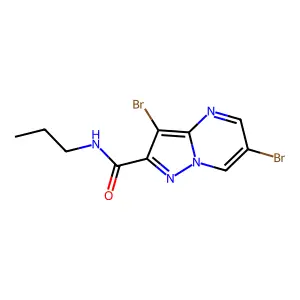 3,6-dibromo-N-propylpyrazolo[1,5-a]pyrimidine-2-carboxamide structure