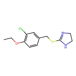 2-[(3-chloro-4-ethoxybenzyl)sulfanyl]-4,5-dihydro-1H-imidazole structure