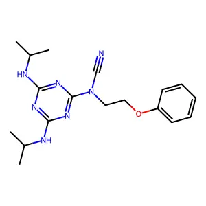 [4,6-Bis(propan-2-ylamino)-1,3,5-triazin-2-yl]-(2-phenoxyethyl)cyanamide structure