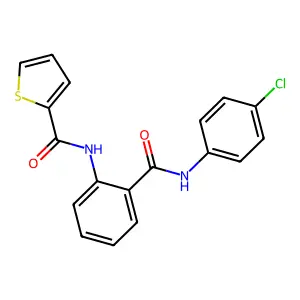 N-[2-[(4-chlorophenyl)carbamoyl]phenyl]thiophene-2-carboxamide structure