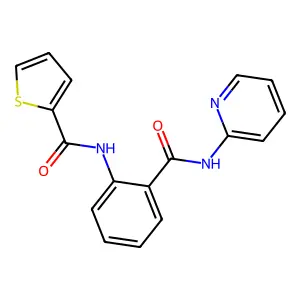 N-[2-(pyridin-2-ylcarbamoyl)phenyl]thiophene-2-carboxamide structure