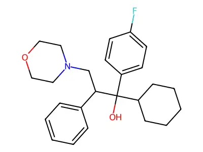 1-Cyclohexyl-1-(4-fluorophenyl)-3-morpholin-4-yl-2-phenylpropan-1-ol structure