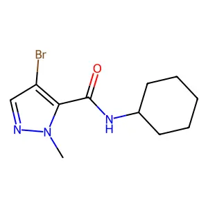 4-bromo-N-cyclohexyl-1-methyl-1H-pyrazole-5-carboxamide structure