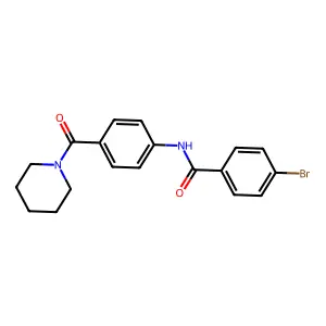 4-bromo-N-[4-(1-piperidinylcarbonyl)phenyl]benzamide structure