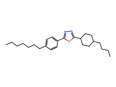 2-(4-Butylcyclohexyl)-5-(4-heptylphenyl)-1,3,4-oxadiazole structure