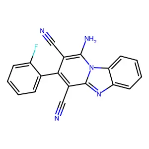 1-Amino-3-(2-fluorophenyl)pyrido[1,2-a]benzimidazole-2,4-dicarbonitrile structure