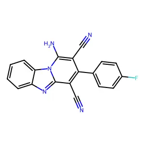 1-Amino-3-(4-fluoro-phenyl)-benzo[4,5]imidazo[1,2-a]pyridine-2,4-dicarbonitrile structure
