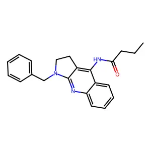 N-(1-benzyl-2,3-dihydropyrrolo[2,3-b]quinolin-4-yl)butanamide structure