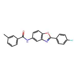 N-[2-(4-fluorophenyl)-1,3-benzoxazol-5-yl]-3-methylbenzamide structure