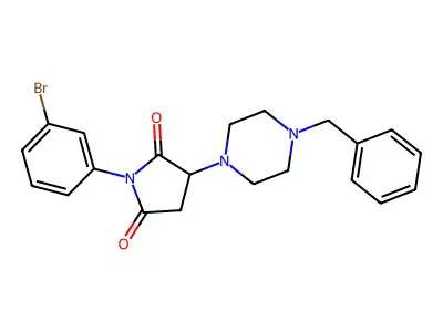 3-(4-Benzylpiperazin-1-yl)-1-(3-bromophenyl)pyrrolidine-2,5-dione structure