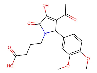 4-[3-acetyl-2-(3,4-dimethoxyphenyl)-4-hydroxy-5-oxo-2H-pyrrol-1-yl]butanoic Acid structure