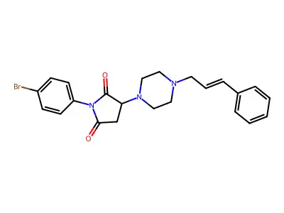 1-(4-Bromophenyl)-3-(4-(3-phenylallyl)piperazin-1-yl)pyrrolidine-2,5-dione structure