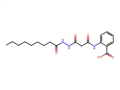 2-(3-(2-Nonanoylhydrazinyl)-3-oxopropanamido)benzoic acid structure