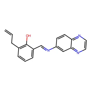 Phenol, 6-allyl-2-(6-quinoxalinyliminomethyl)- structure