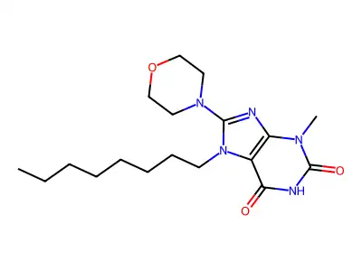 3-Methyl-8-morpholin-4-yl-7-octylpurine-2,6-dione structure