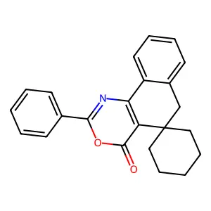 2'-phenylspiro[cyclohexane-1,5'-naphtho[1,2-d][1,3]oxazin]-4'(6'H)-one structure