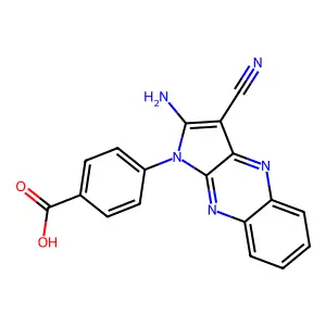 4-(2-Amino-3-cyanopyrrolo[3,2-b]quinoxalin-1-yl)benzoic acid structure