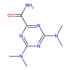 4,6-Bis(dimethylamino)-1,3,5-triazine-2-carboxamide structure