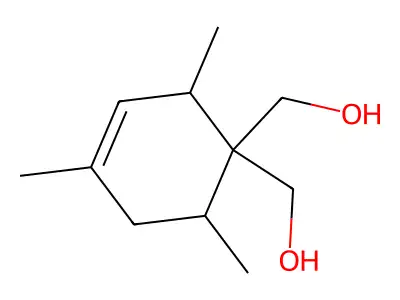 [1-(Hydroxymethyl)-2,4,6-trimethylcyclohex-3-en-1-yl]methanol structure