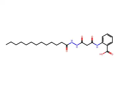 2-(3-Oxo-3-(2-tridecanoylhydrazinyl)propanamido)benzoic acid structure