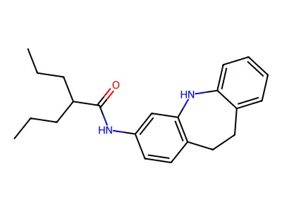 N-(10,11-dihydro-5H-dibenzo[b,f]azepin-3-yl)-2-propylpentanamide structure