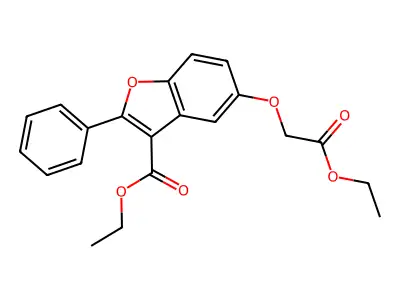 Ethyl 5-(2-ethoxy-2-oxoethoxy)-2-phenyl-1-benzofuran-3-carboxylate structure