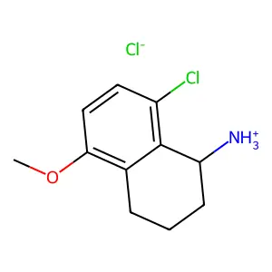 1-Naphthylamine, 1,2,3,4-tetrahydro-8-chloro-5-methoxy-, hydrochloride, (S)- structure